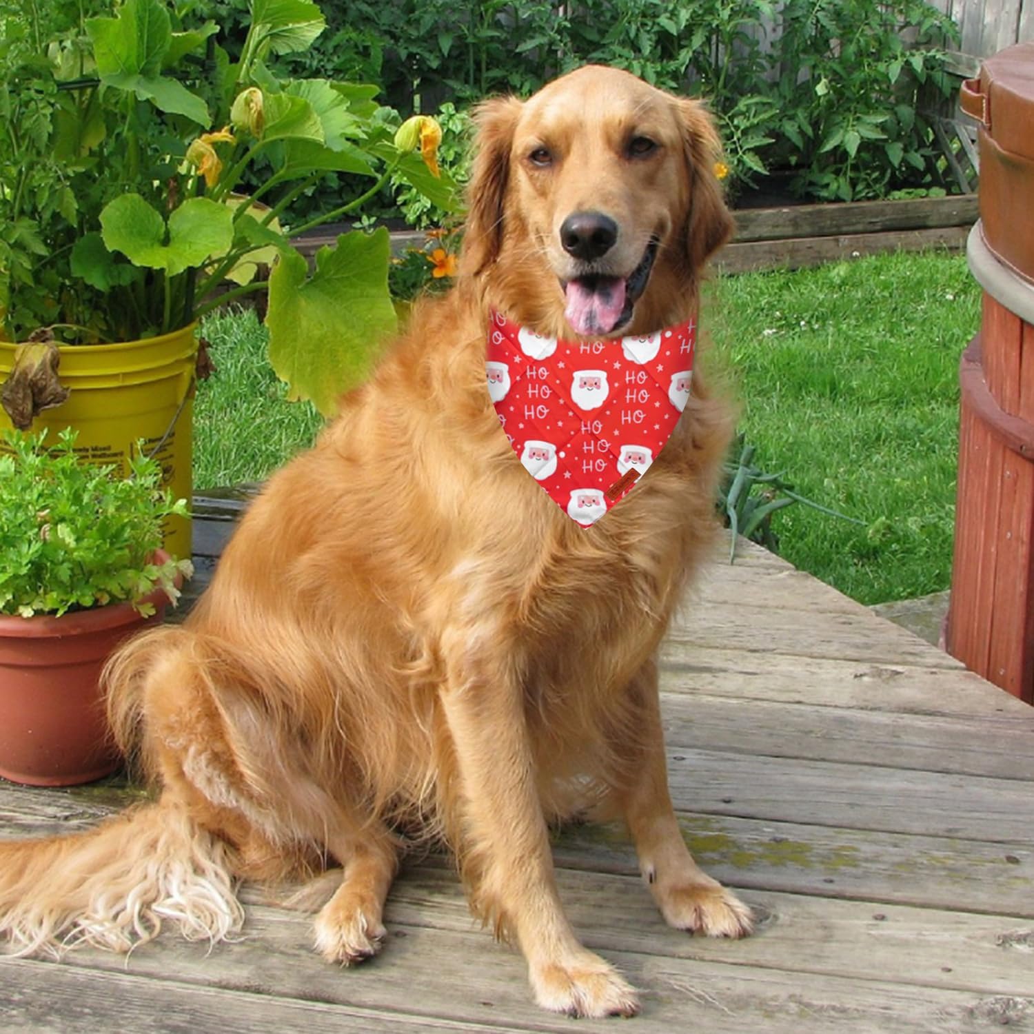 Christmas Dog Bandanas, 3 Pack Christmas Tree and Santa Claus Dog Scarf for Boy and Girl, Premium Durable Fabric, Holiday Bandana for Small Medium Large Dogs