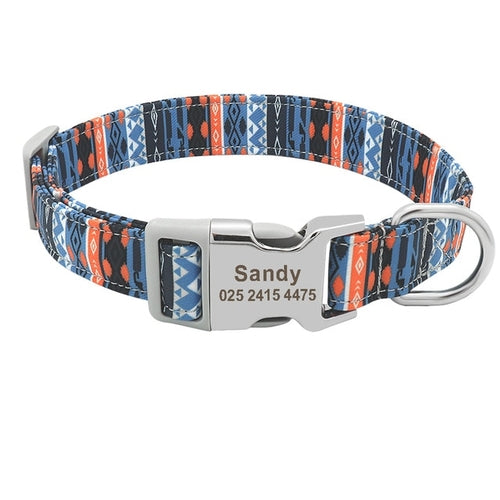 Custom Dog Collar Nylon Floral