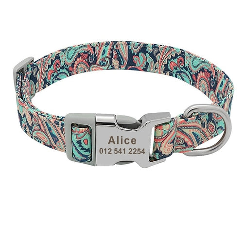 Custom Dog Collar Nylon Floral