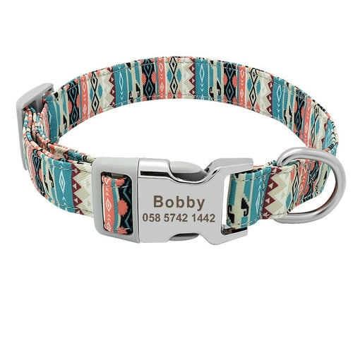 Custom Dog Collar Nylon Floral