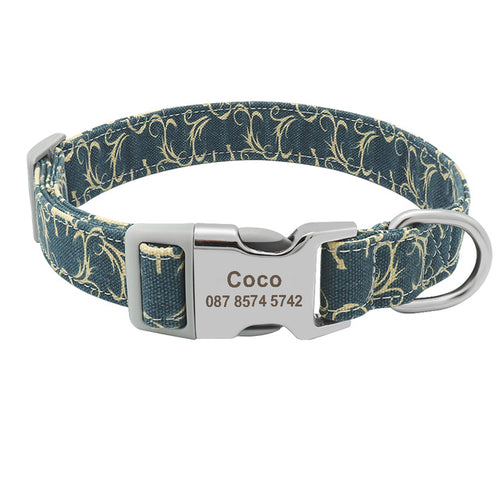 Custom Dog Collar Nylon Floral