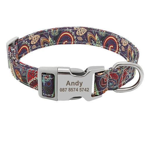 Custom Dog Collar Nylon Floral