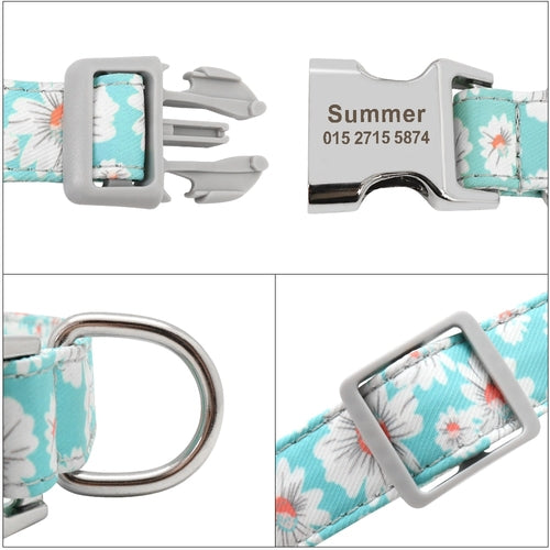 Custom Dog Collar Nylon Floral
