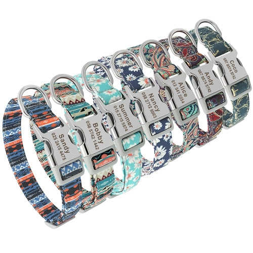 Custom Dog Collar Nylon Floral