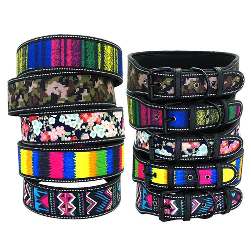 Nylon Reflective Patterned Dog Collar