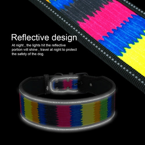 Nylon Reflective Patterned Dog Collar