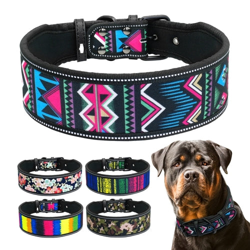 Nylon Reflective Patterned Dog Collar