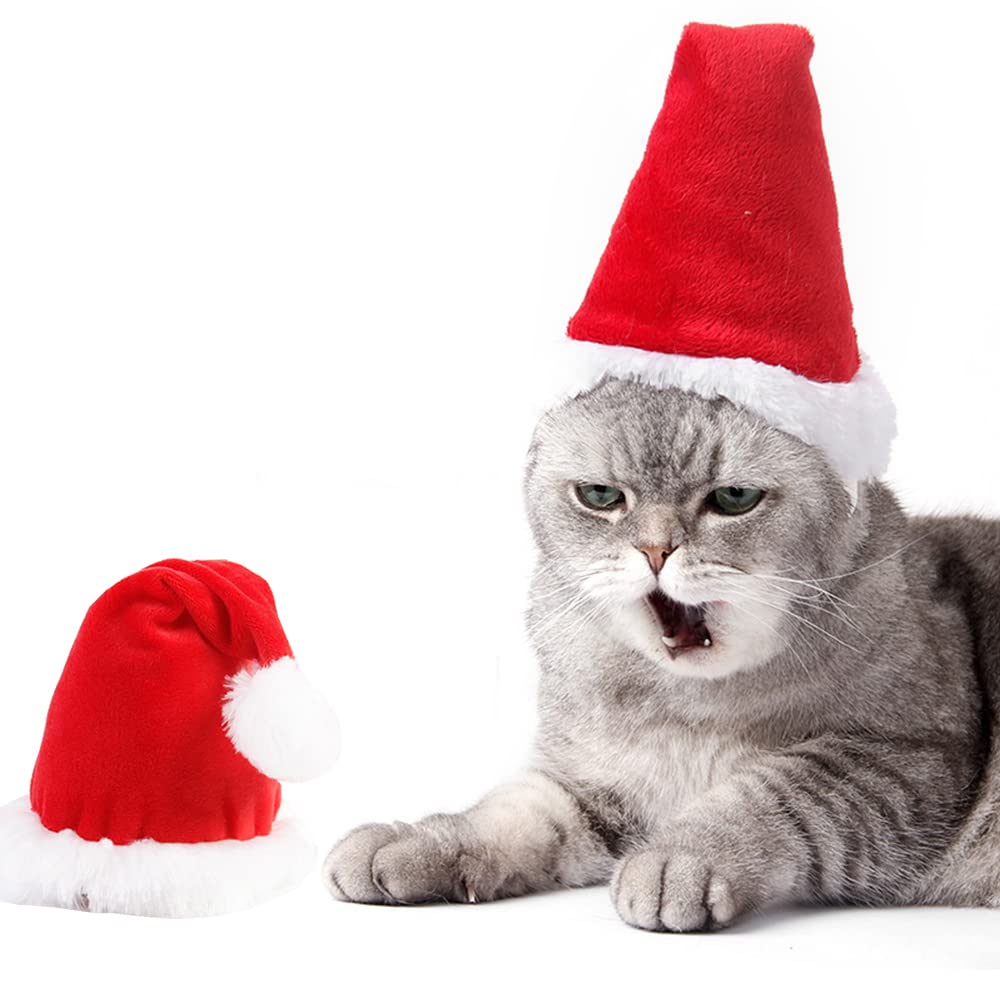 Adjustable 3D Christmas Santa Hat for Big Dogs Pets Holiday Party (Large)