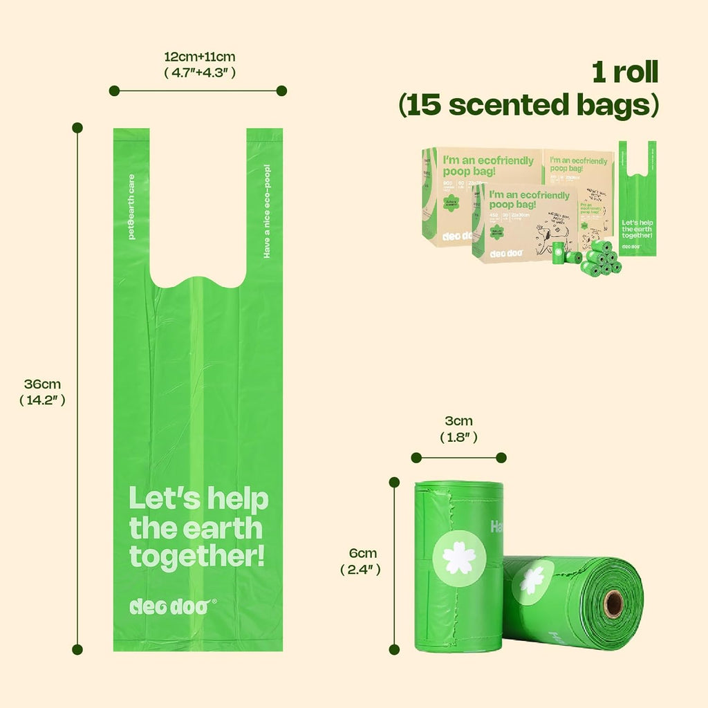 Dog Poop Bags with Handles Sakura Scented 120 Counts 8 Rolls Leak Proof and Extra Thick Waste Bags Refill Rolls for Small Medium Large Dogs and Cats